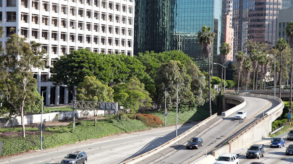 Timelapse Traffic Freeway Downtown Los Angeles La