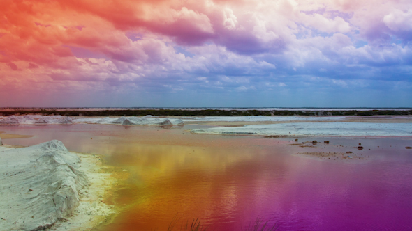 Pink Sea Salt Flats Mexico