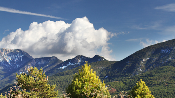 Clouds Mountain Range Pyrenees Landscape