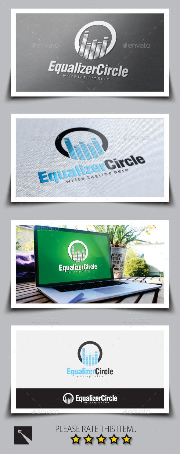 Equalizer Circle Logo Template