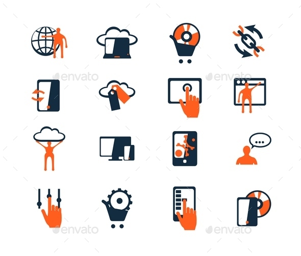 Business Icon Set. Software and Web Development