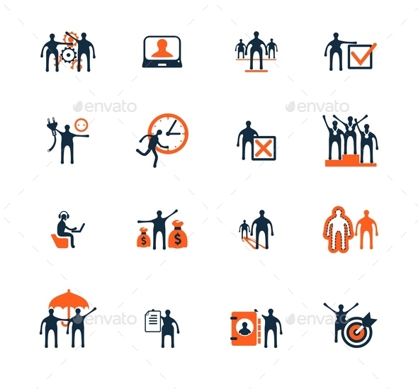 Business People Icons. Management, Human Resources