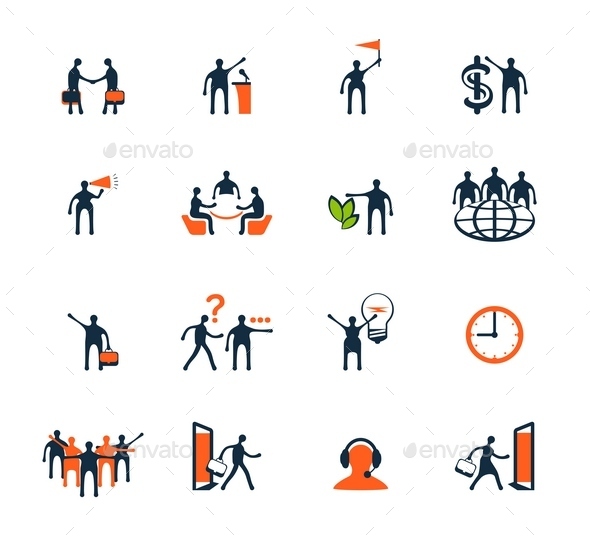 Business People Icons. Management, Human Resources