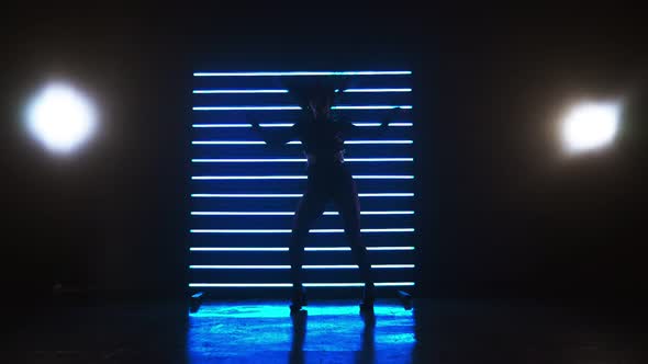 Silhouette of a Girl Who Is Dancing Dance