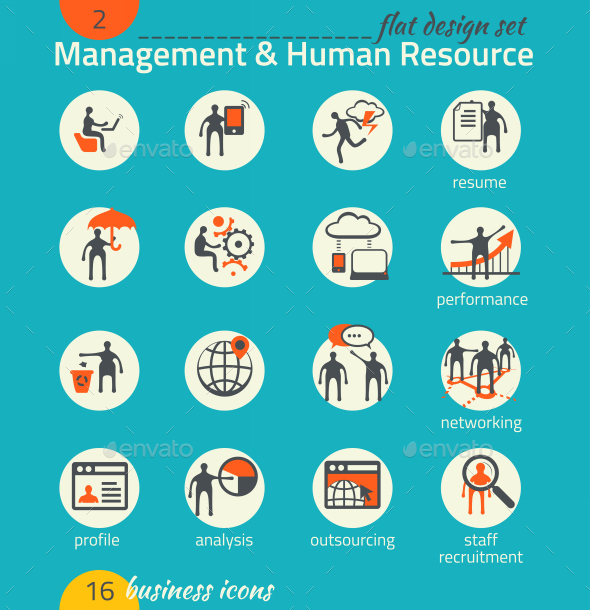 Business Icon Set. Management, Human Resource