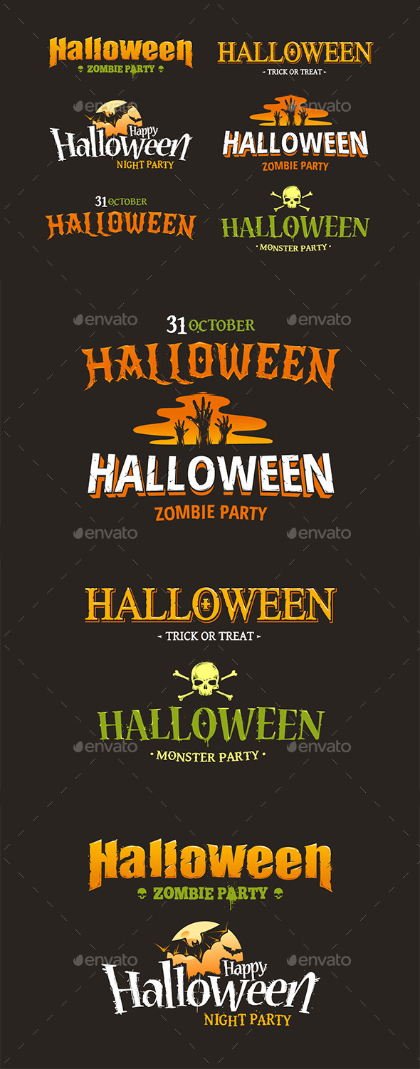 Halloween Typography Set