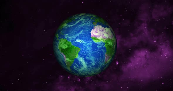 Earth planet on space with colorful starry night. _01