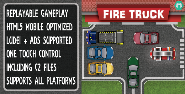 Fire Truck - HTML5 Game (Construct 2 & Construct 3)