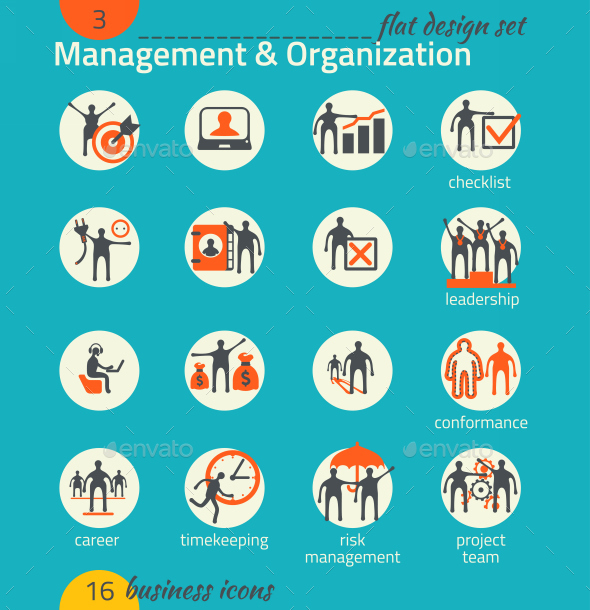 Business Icon Set. Management, Human Resource