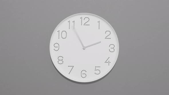 Dotted White Clock Face on Wall All Day