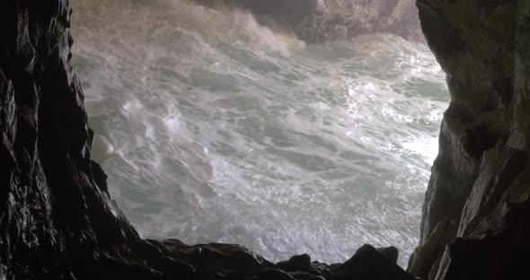 Rosh Hanikra sea cave and rough water