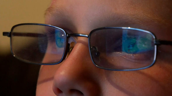 Computer Screen Reflected In Glasses