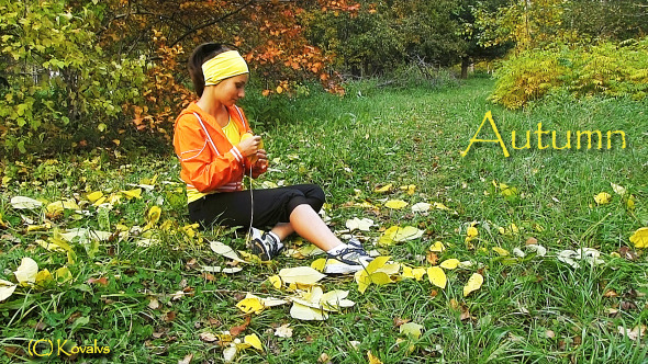 Girl in autumn park