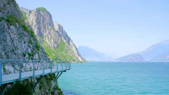 Path for Bicycles and Pedestrians in the Mountains