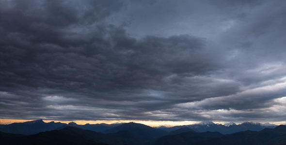 Evening Clouds Over the Mountains 2