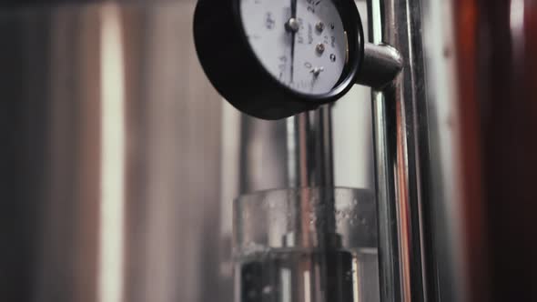 Details of equipment for beer fermentation on a modern brewery