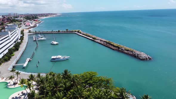 Tropical beach scenery of Fortaleza. Northeast Brazil. Ceara state.