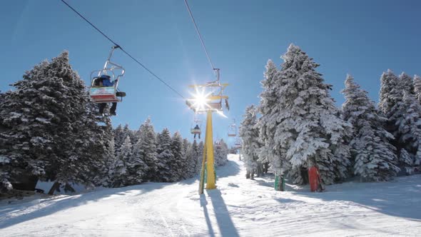 Ski Lift Up The Mountain