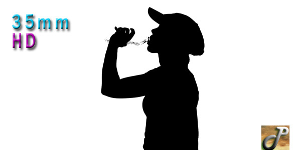  Woman Drinking Water Silhouette 2