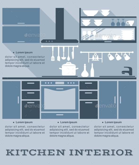 Kitchen Interior Flat Design