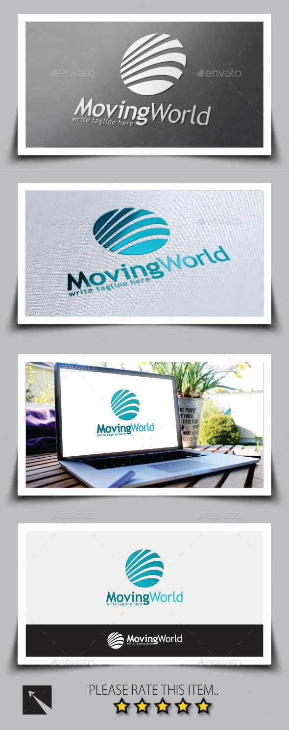 Moving World Marketing Logo Template