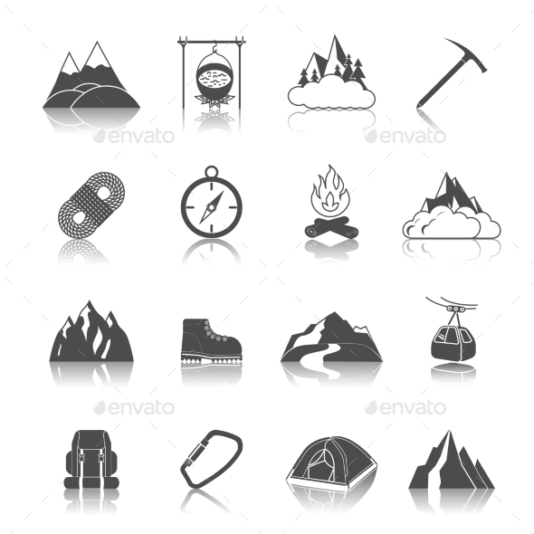 Mountain Icons Black