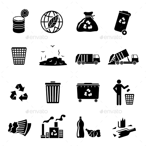 Garbage Icons Black