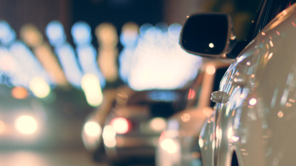 Night City Car Reflections