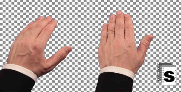 Touch Screen Hand Gestures - Businessman