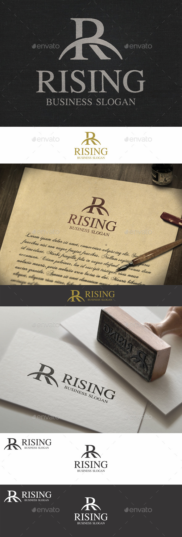 R Letter Monogram Logo - Rising