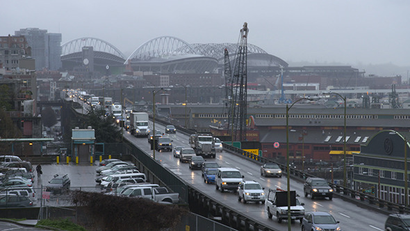 Seattle in the Rain - Traffic Stadiums