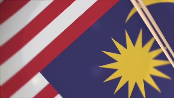 Chopsticks and Plate with Printed Flag of Malaysia