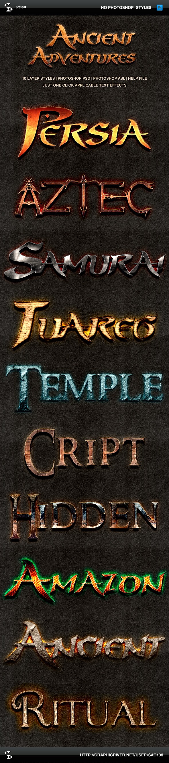 Ancient Adventures Text Effects