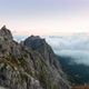Beautiful Sunrise at Mangart Peak in Slovenia. Above Moving Clouds. 4K Time Lapse Footage - VideoHive Item for Sale