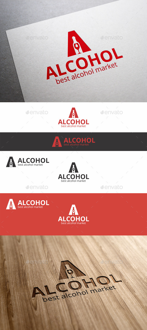 Alcohol Market A Letter Logo