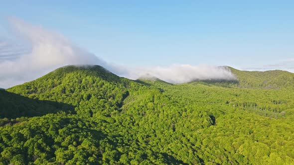 Aerial Flying Landscape on the Mountains