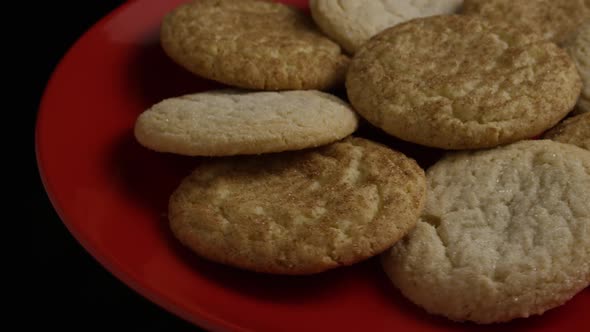 Cinematic, Rotating Shot of Cookies on a Plate - COOKIES 135
