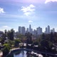 American City Of Los Angeles Skyline With Clouds Over Green Park Aerial  - VideoHive Item for Sale
