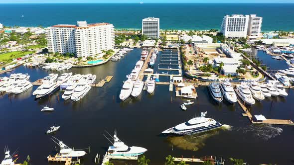 Huge yachts in Fort Lauderdale Florida