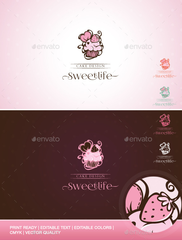 Sweetlife - Cup Cake Design Illustration Logo Template