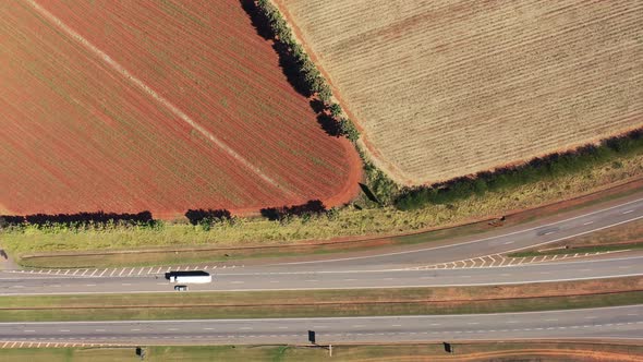 Rural landscape aerial view. Nature scenery