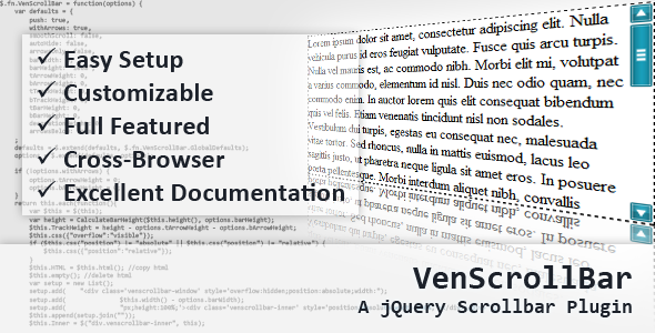 VenScrollBar - A jQuery Scrollbar Plugin