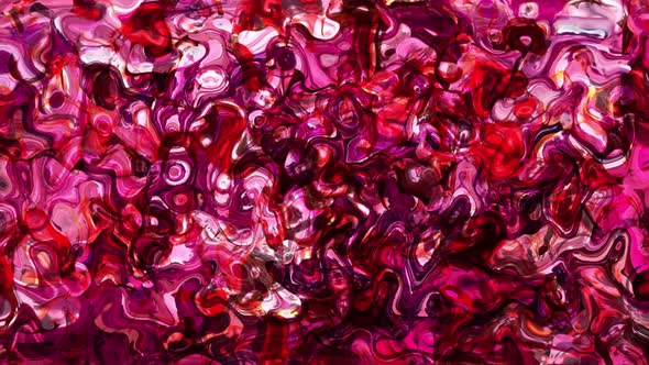 Red and pink color abstract surface liquid animation