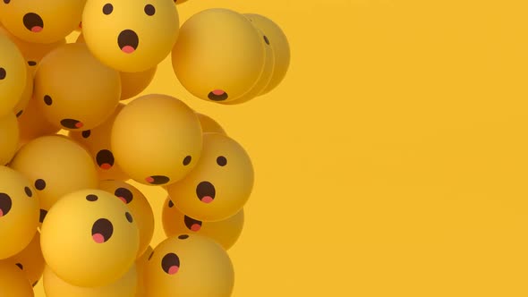 'Wow' Emoji Balls - Floating #3 (Left)