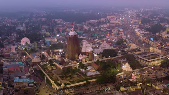 Orissa, India, Jagannath temple, 4k  aerial drone footage