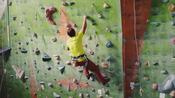 Climbing Sport Activity Concept Man Climber on Wall