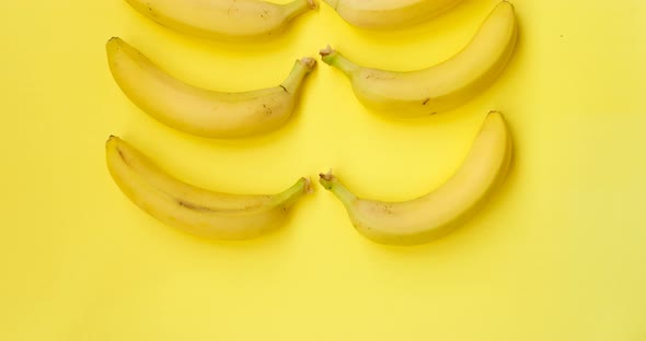 Bananas. Stop motion animation fruit. Food, healthy eating concept