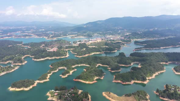 The Lake of Guatape From Rock Piedra Del Penol Colombia