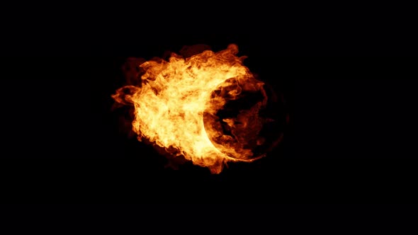 Fire With Sphere Mask Loop 4K