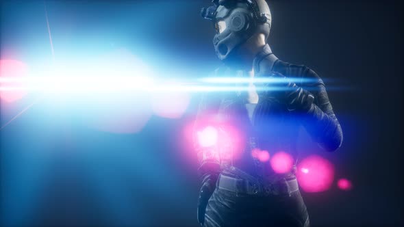 Cyberpunk Young Woman, Futuristic Style alt